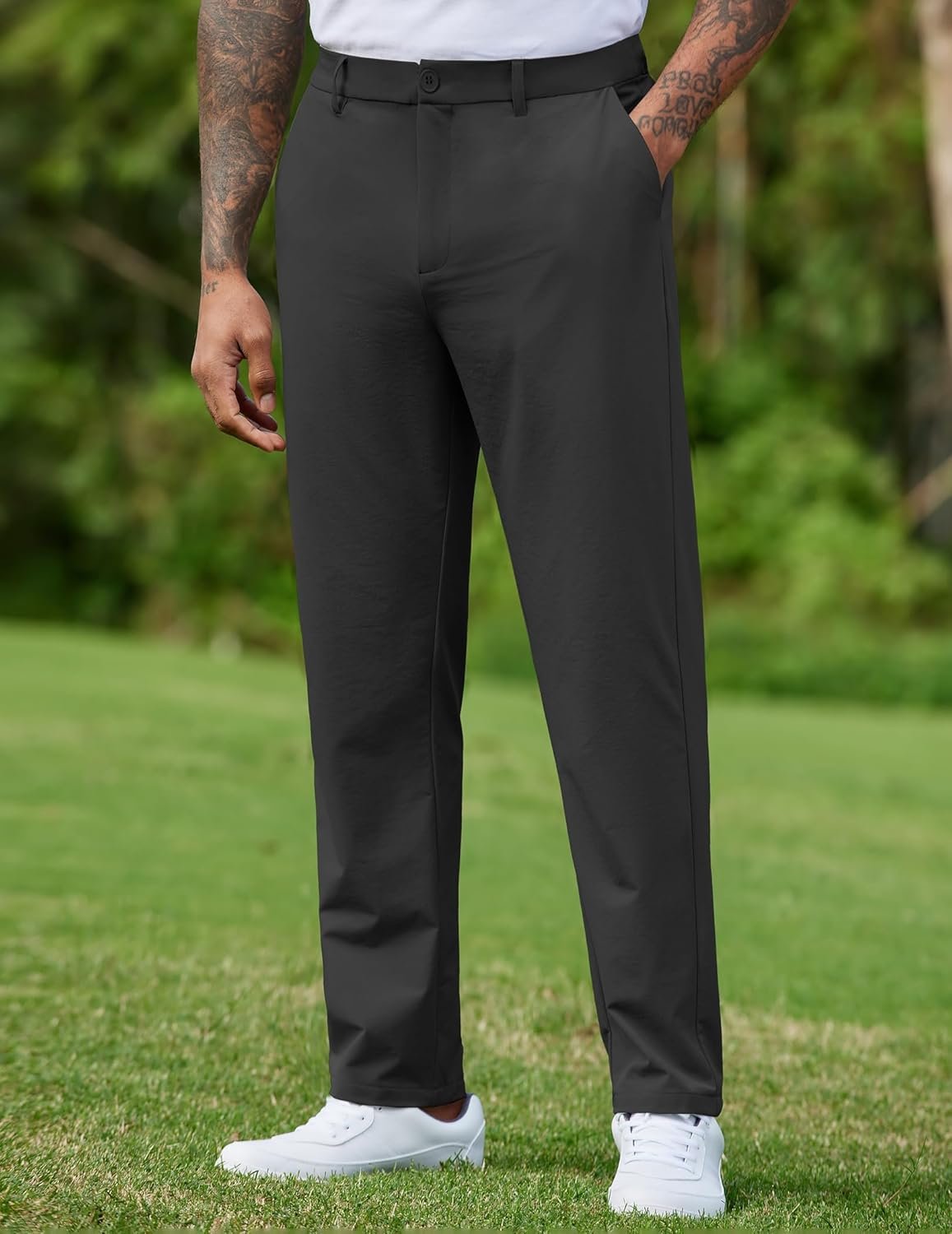 COOFANDY Mens Golf Pants Stretch Work Dress Pants Quick Dry Lightweight Pants Casual Slim Fit Slacks with Pockets - Image 6
