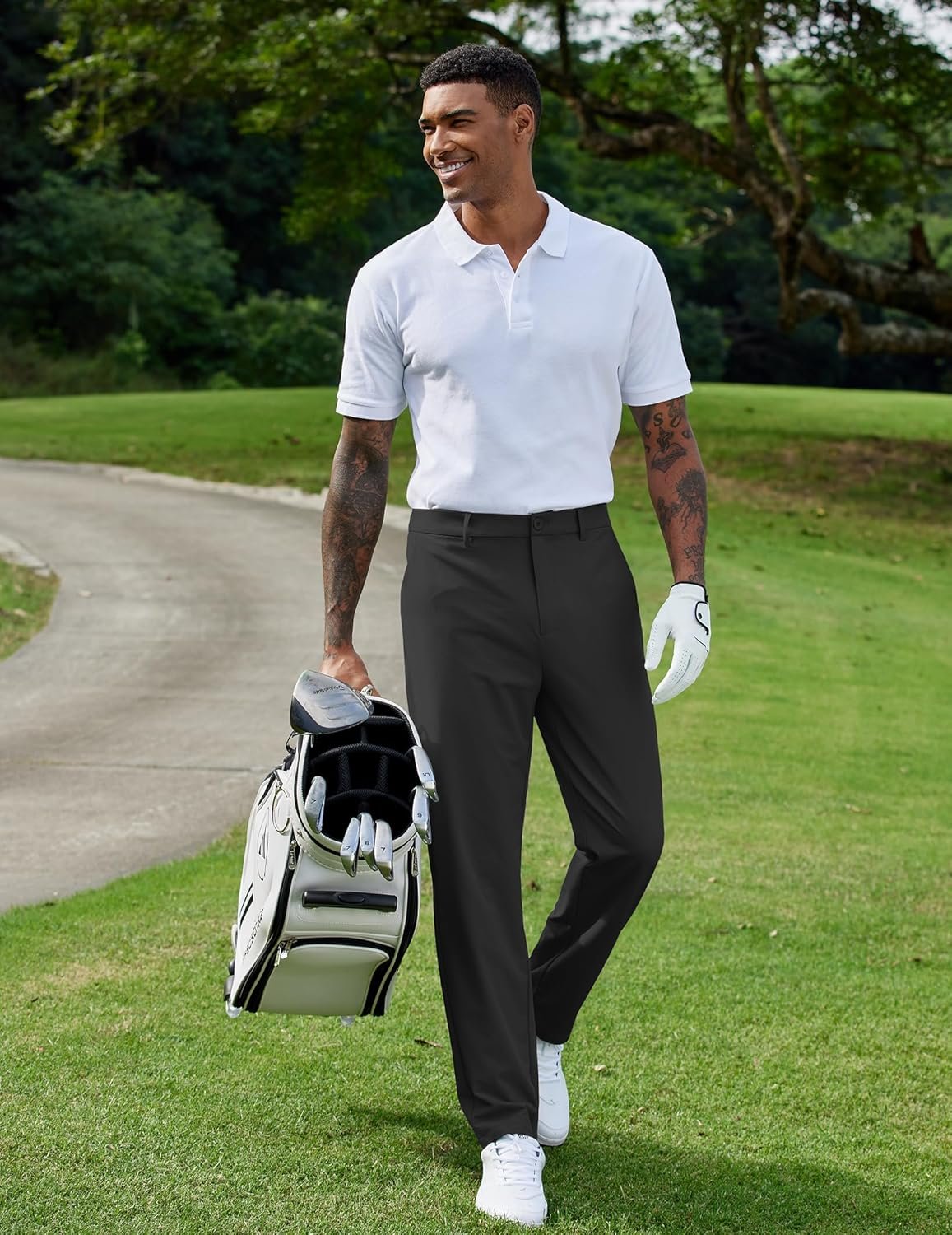 COOFANDY Mens Golf Pants Stretch Work Dress Pants Quick Dry Lightweight Pants Casual Slim Fit Slacks with Pockets - Image 4