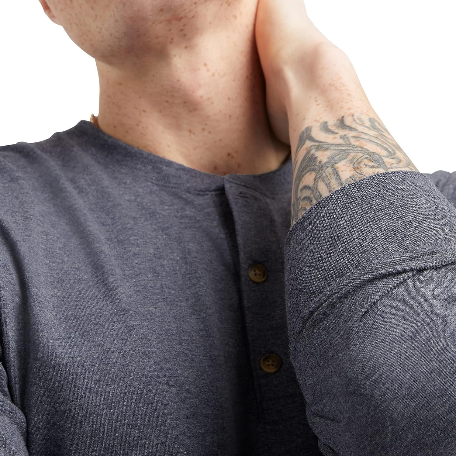 Hanes Originals Men's Tri-Blend Long Sleeve Henley T-Shirt, Lightweight Long Sleeve Tee - Image 5