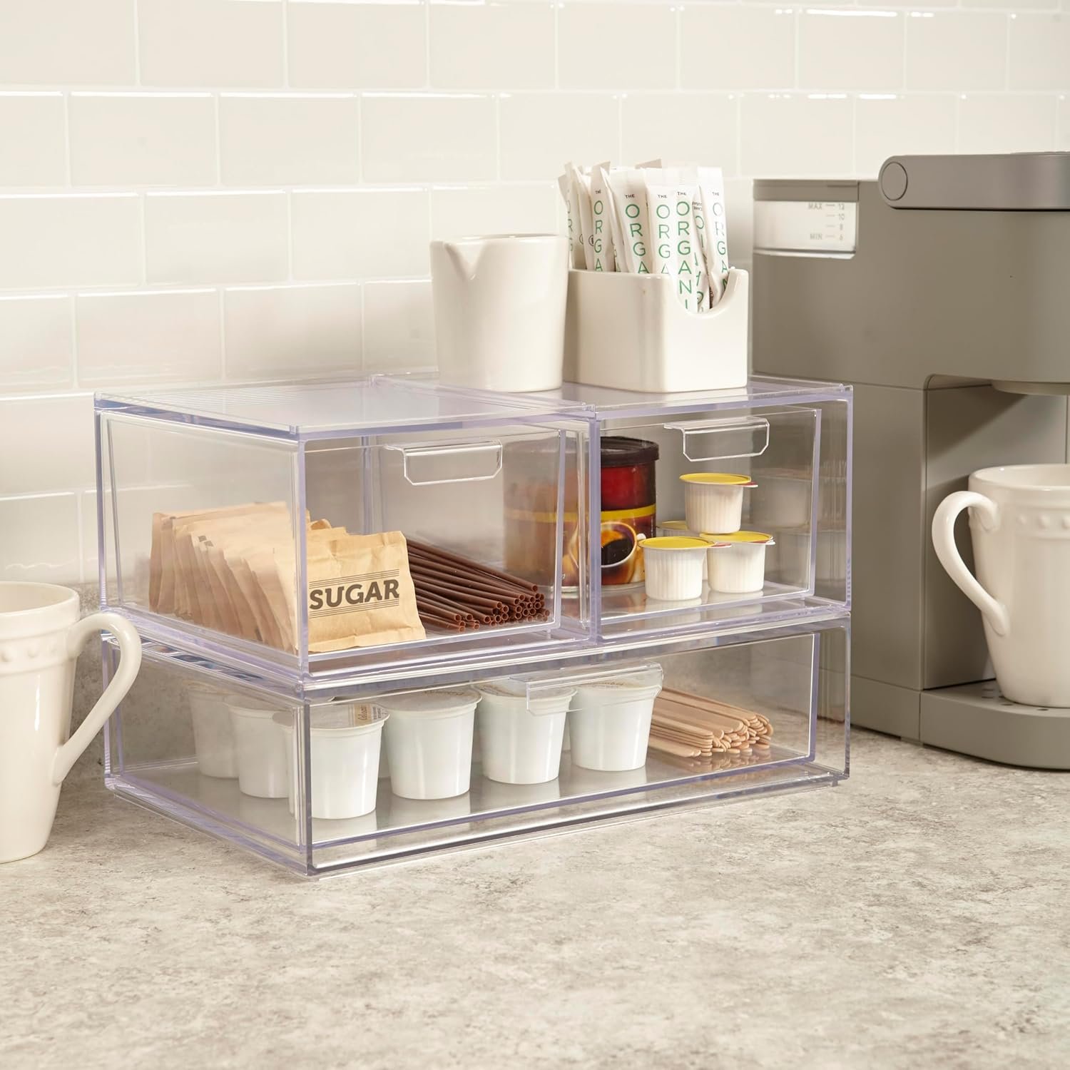 STORi Audrey Stackable Clear Bin Plastic Organizer Drawer | Organize Eyeshadow Palettes, Cosmetics, and Beauty Supplies on a Vanity | Made in USA - Image 8