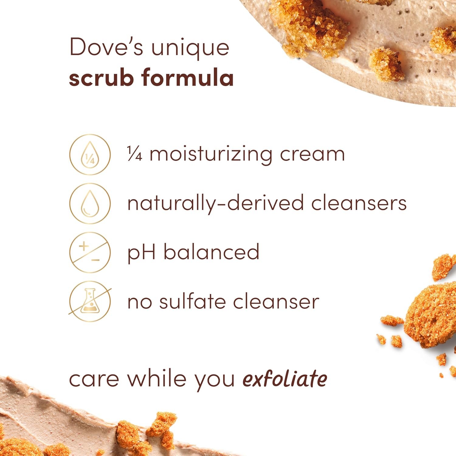Dove Brown Sugar and Coconut Butter Body Scrub Exfoliates and Deeply Nourishes for Smooth, Radiant Skin 15 oz - Image 6