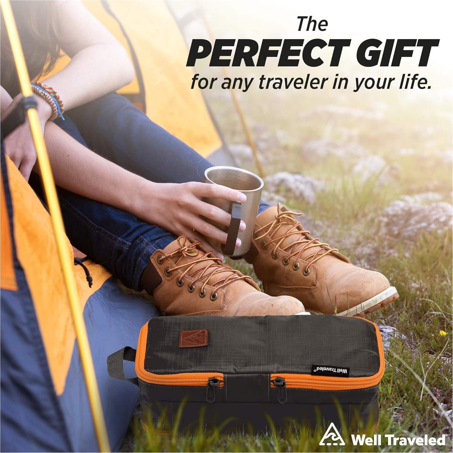 Well Traveled Toiletry Bag for Makeup, Shaving Kit, Cosmetics, Electronics Case for Men, Women (Fire) - Image 8