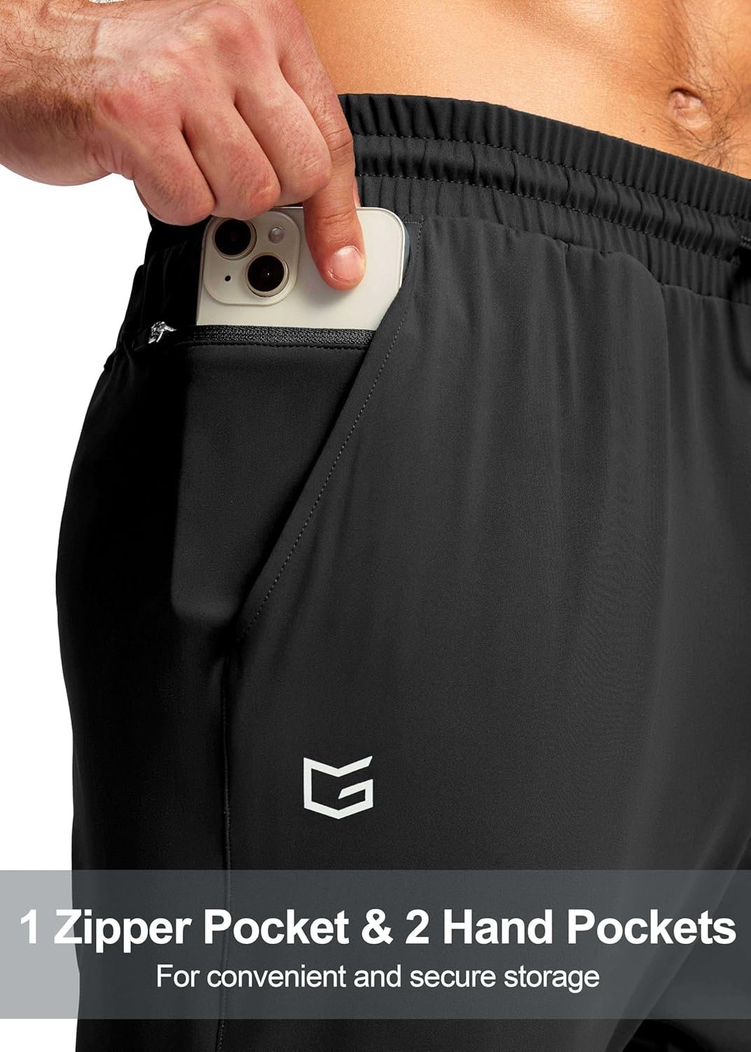 G Gradual Men's Sweatpants with Zipper Pocket Workout Athletic Track Pants Stretch Tapered Joggers for Gym Running Jogging - Image 4