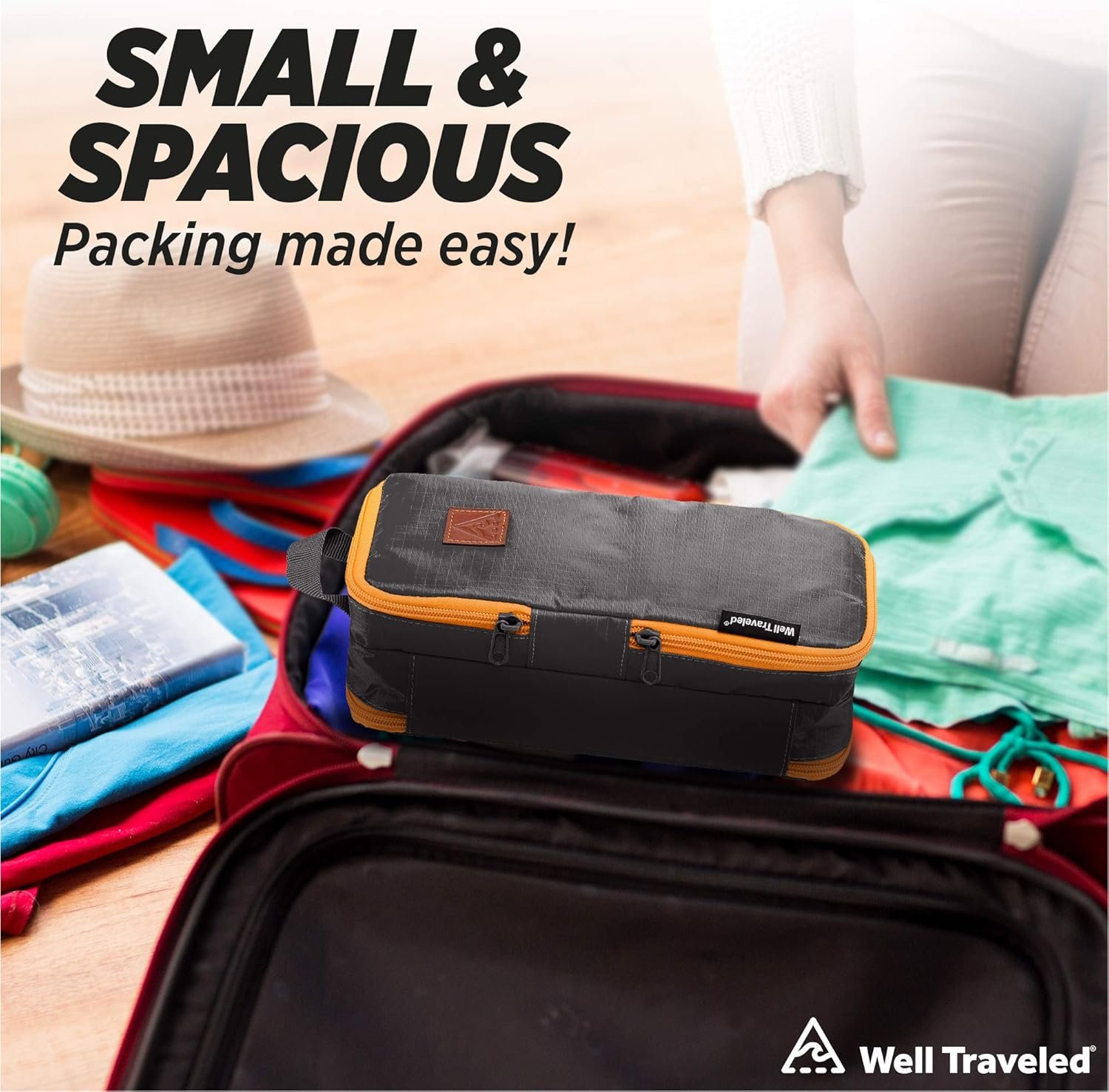 Well Traveled Toiletry Bag for Makeup, Shaving Kit, Cosmetics, Electronics Case for Men, Women (Fire) - Image 5