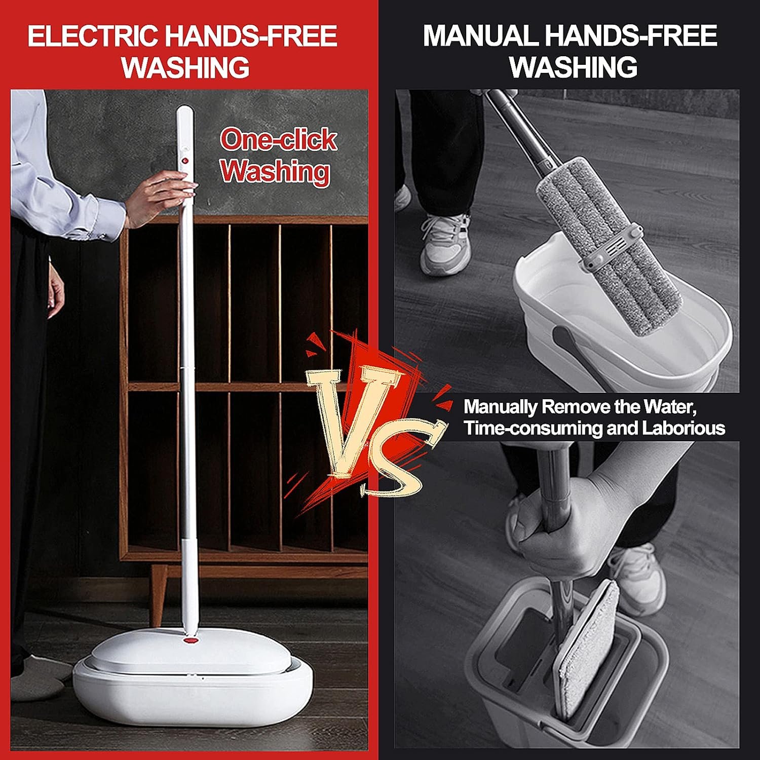 Cordless Electric Spin Mop Power Mop with 4 Floor Scrubber Pads/Automatic Cleaning Bucket/Water Sprayer,Lightweight & Rechargeable,Suitable for Wooden, Marble, Tile, Hardwood Floor. - Image 5