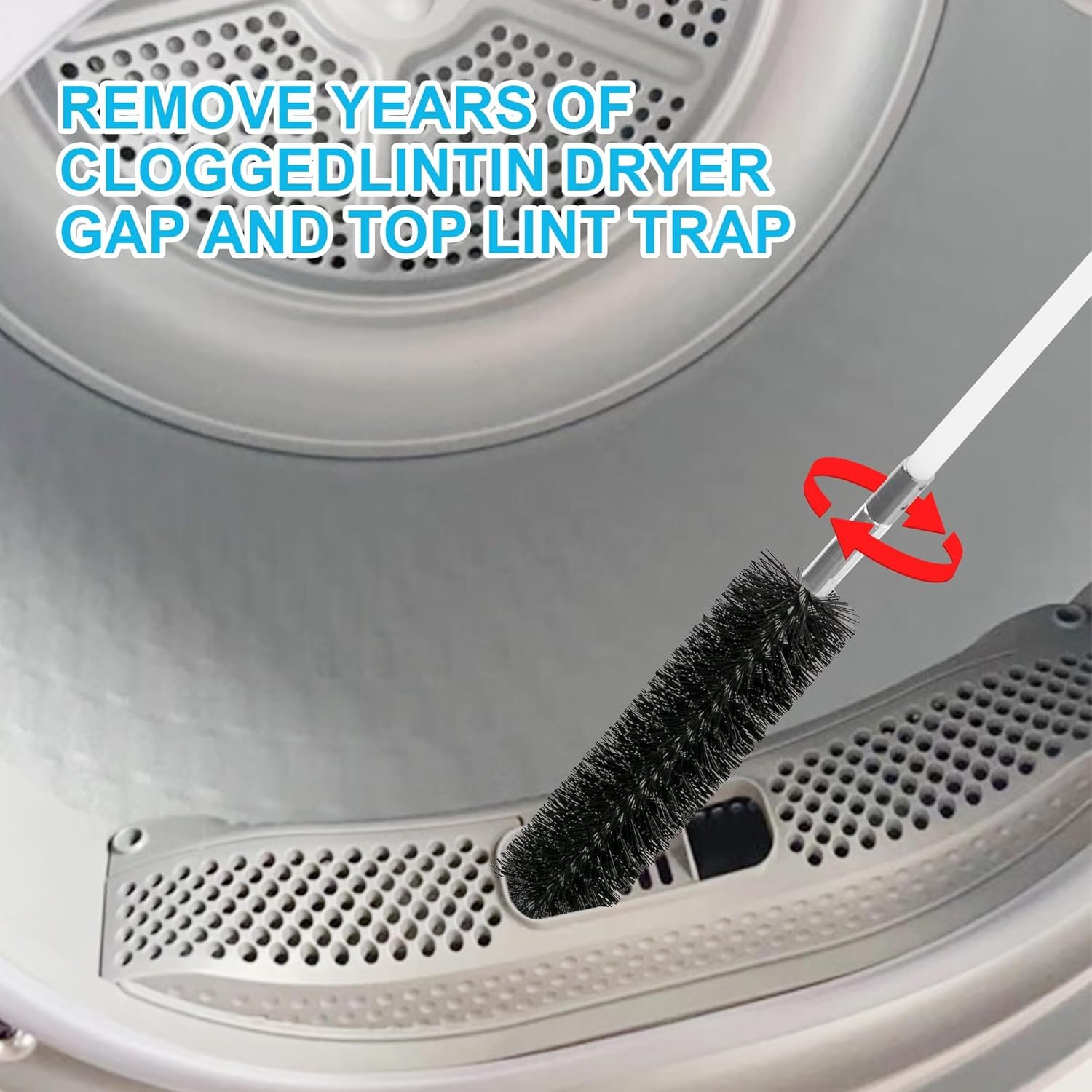 35 Feet Dryer Vent Cleaner Kit, Multi-purpose Lint Remover with 6” Chimney Brush Head, Flexible Nylon Rod Extends to 35ft Duct Cleaning Brush For Dryer, Air Duct, Fireplaces, Washing machine - Image 6