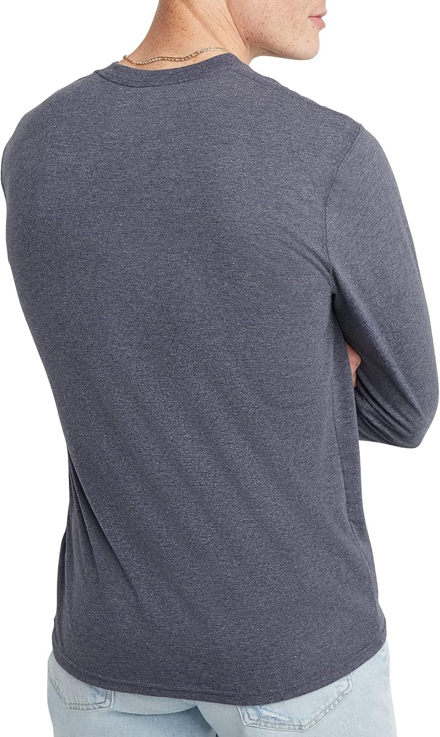 Hanes Originals Men's Tri-Blend Long Sleeve Henley T-Shirt, Lightweight Long Sleeve Tee - Image 3