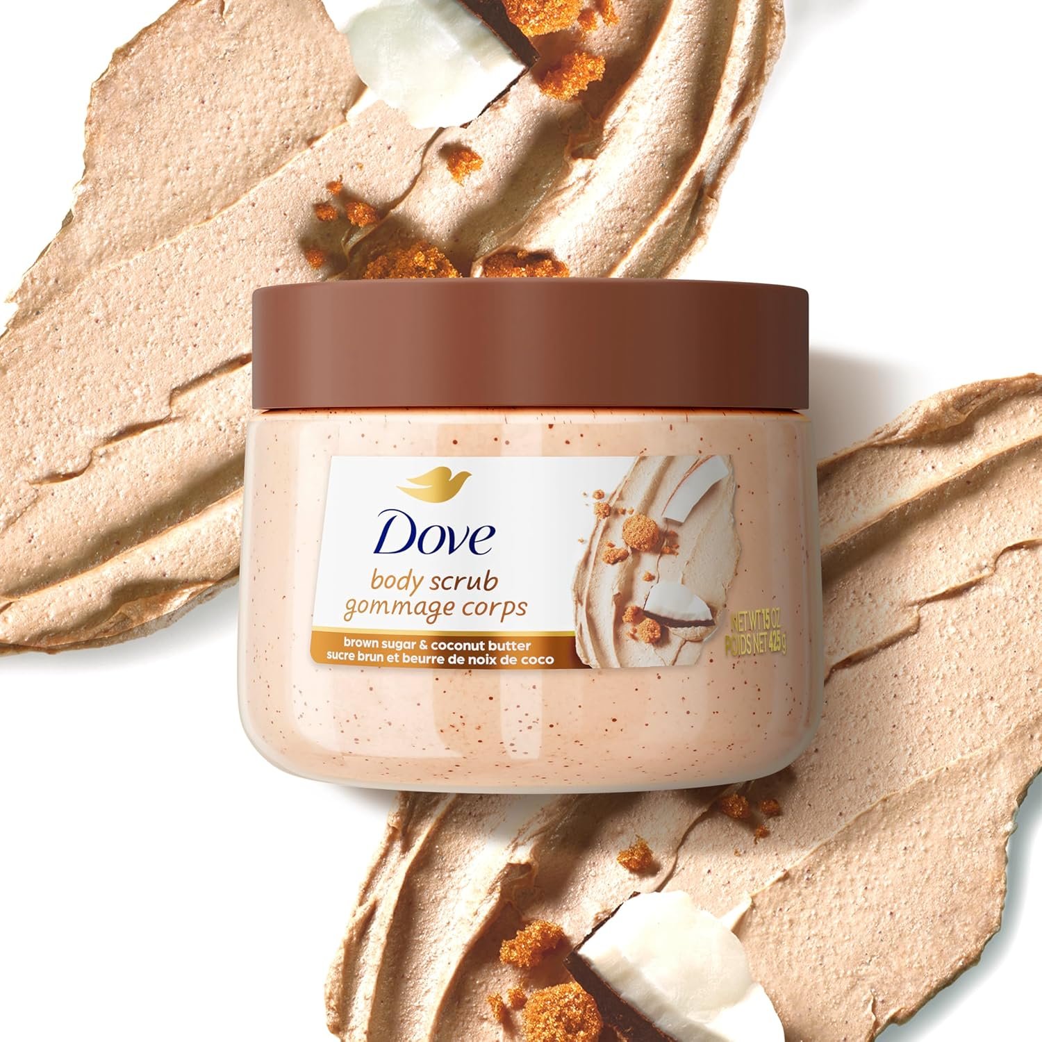 Dove Brown Sugar and Coconut Butter Body Scrub Exfoliates and Deeply Nourishes for Smooth, Radiant Skin 15 oz - Image 7