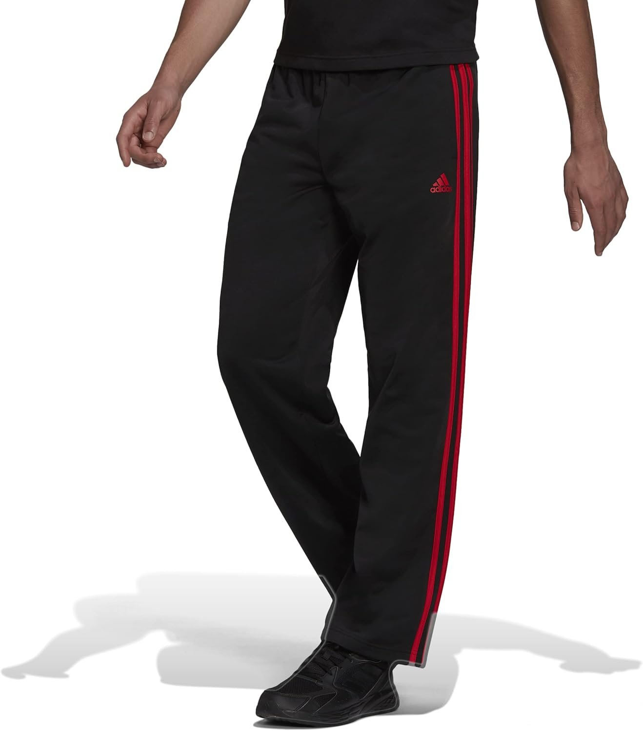 adidas Men's Essentials Warm-up Open Hem 3-stripes Tracksuit Bottoms - Image 2