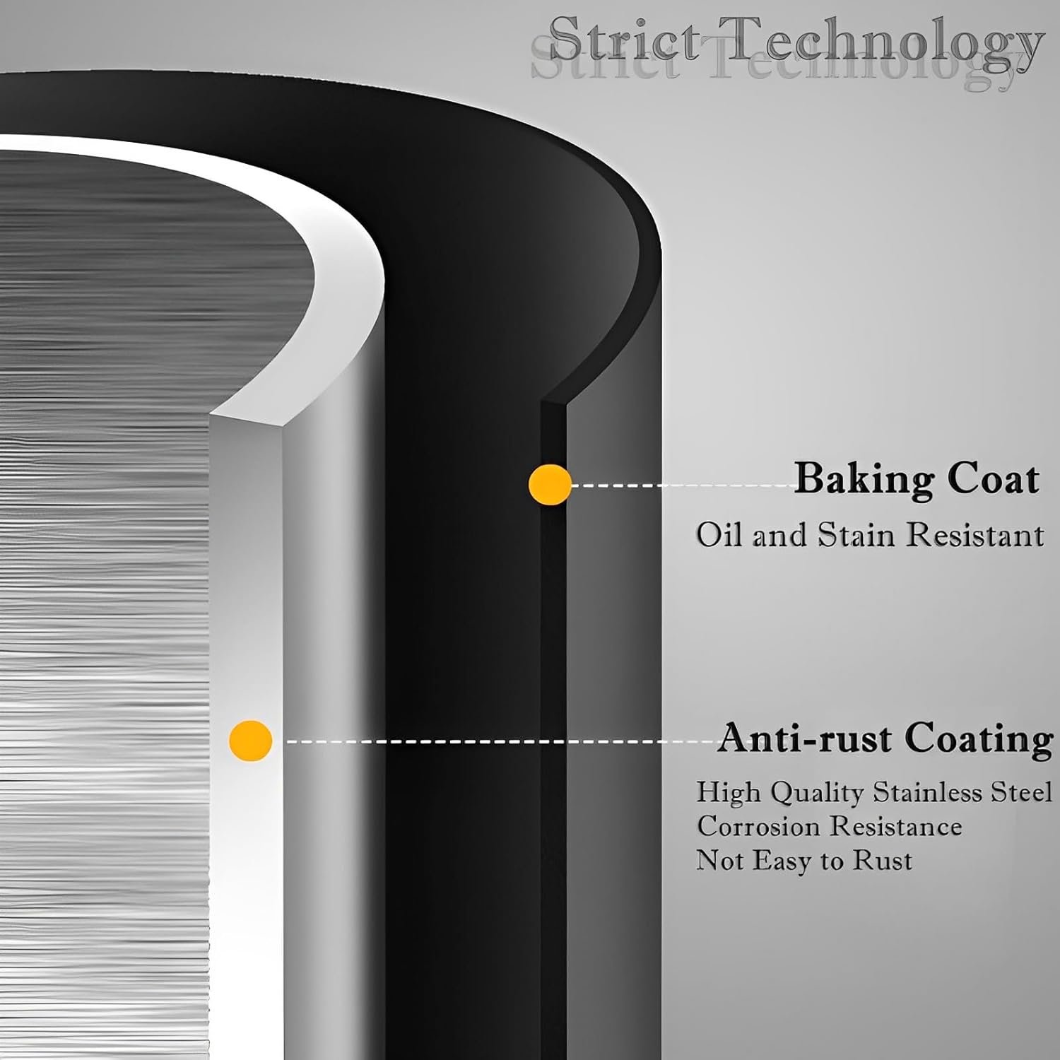 Floating Stainless Steel Shelves with Baking Paint Technique Rust Protection, Nail-Free Wall Mounted Spice Rack for Kitchen,Storage Organizer Shelves,Set of 1 Black - Image 5