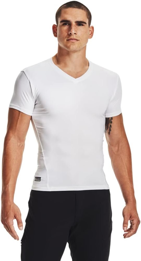 Under Armour Men's Heatgear Tactical V-neck Compression Short-sleeve T-shirt - Image 2