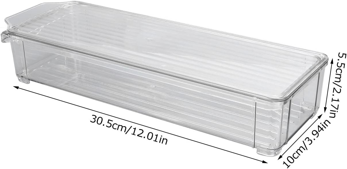 Prep Containers with Lids, Clear Food Storage Box Stackable Kitchen Storage Bins Clear Stackable Storage Bins with Lids for Home (Narrow and short (with cover)) - Image 5