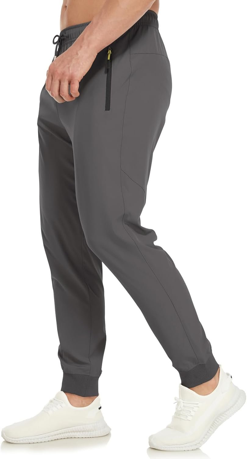 SPOSULEI Mens Joggers Lightweight Athletic Hiking Pants Quick Dry Running Track Gym Sweatpants with Zipper Pockets - Image 7