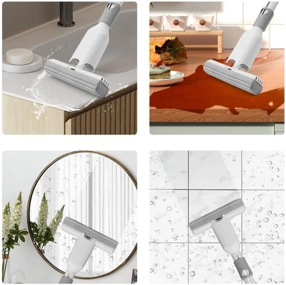 Mini Mops + Sponges; Portable Self Squeeze Mop; Sponge Mop, Small Mops for Small Space (1Handle+1Sponge) - Image 6