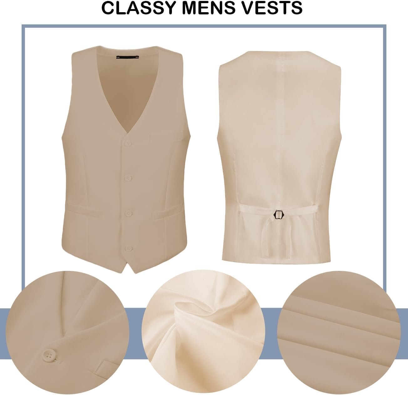 Men's Suit 2 Pieces Slim Fit Dress Vest and Pants Set Prom Suits for Mens Formal Wedding Party Tuxedo - Image 5