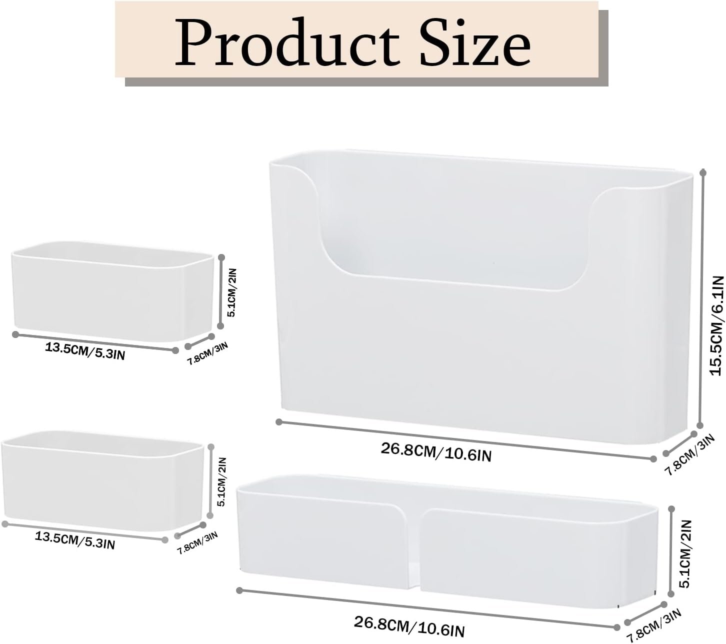 4 Pack Bedside Shelf Wall Mount,Wall Mounted Floating Shelf, Bedside Shelf Organizer Set,Non-Drilling Adhesive Plastic Storage Organizer for Home Decor,Kitchen,Bedroom,Bathroom,Rv (White) - Image 4