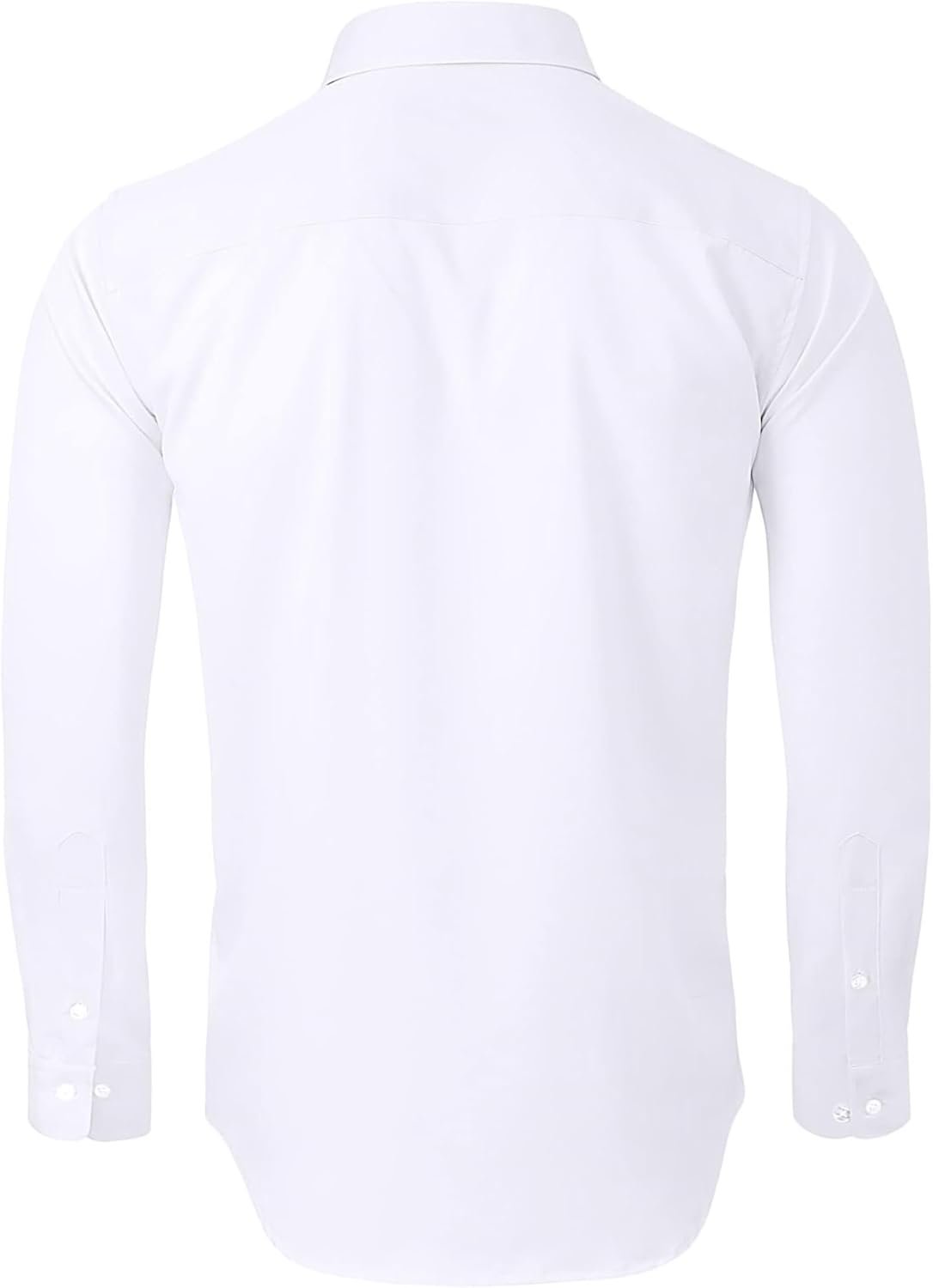 Alimens & Gentle Men's Dress Shirts Long Sleeve Wrinkle-Free Stretch Shirts Solid Formal Button Down Shirt with Pocket - Image 3