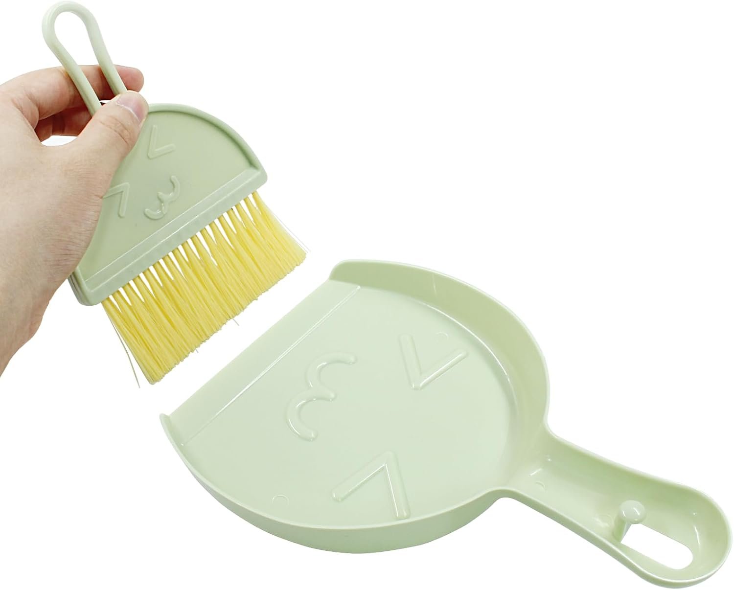 Hitefu Small Broom and Dustpan Set, Mini Dust Pans and Brush Set, Broom with Dustpan Combo Set for Home Cleaning, Sofa, Kitchen, Table, Countertops, Storage Shelves & Pets Area(Green) - Image 3