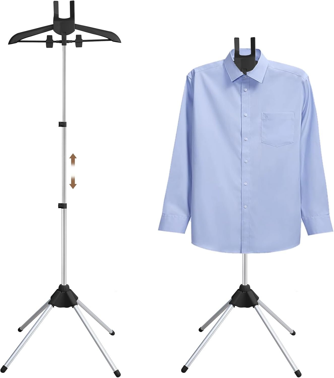 Abiglifty 34-63 Inch Adjustable T Shirt Display Adult for Vendors, Portable Hanging Black Metal Clothes Display, Hanger Rack for Clothing Dress - Image 2