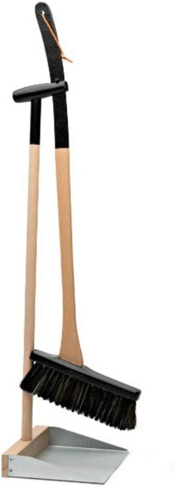 Kings County Tools Broom and Dustpan Combo Set - 31” Natural Horsehair Broom and Stainless Steel Standing Dustpan with Beechwood Handles - Dust Pan and Brush Set for Home, Kitchen, or Outdoor Use - Image 2
