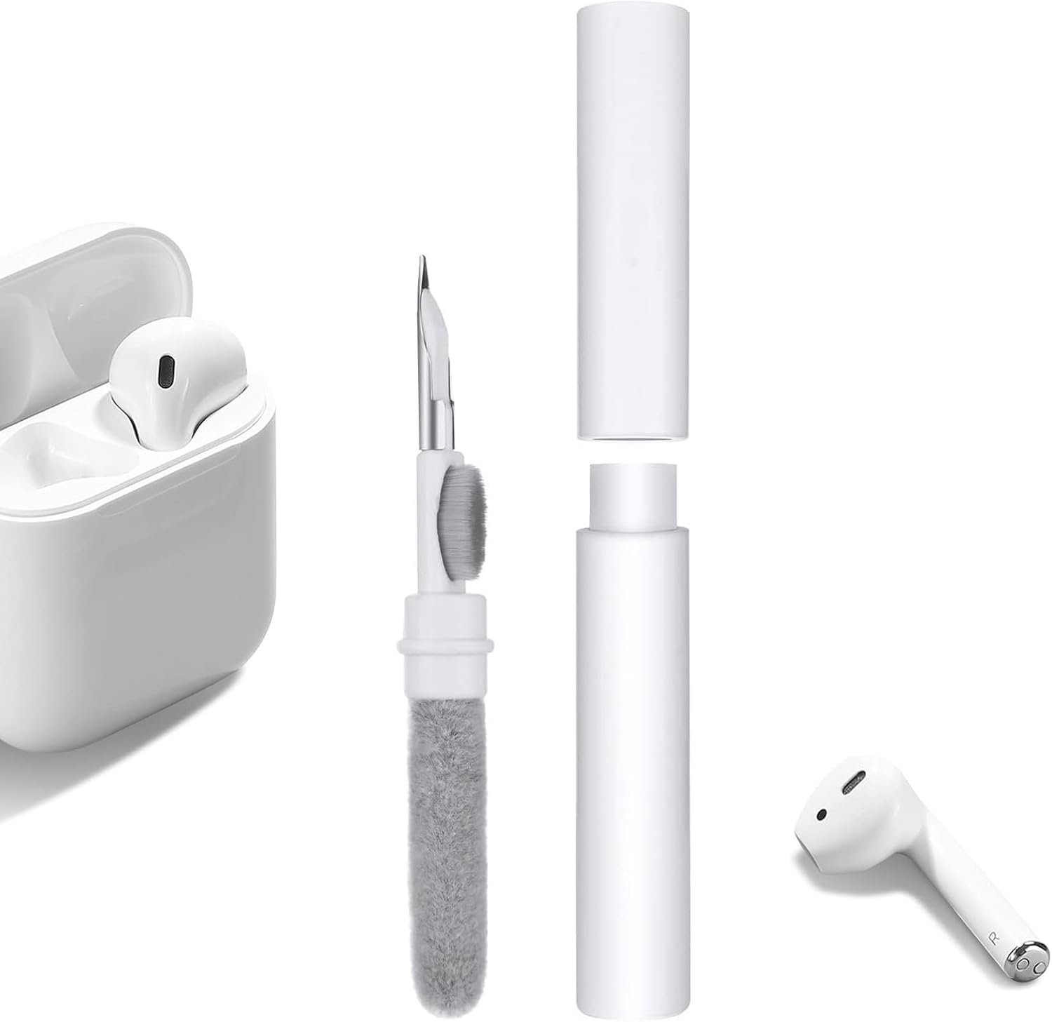 AOMIG Airpod Cleaner Kit, 3 in 1 Earbuds Cleaning kit,Phone Cleaner kit with Soft Brush for Wireless Earphones Bluetooth Headphones Charging Box Accessories, Computer, Keyboard, Camera(White) - Image 2