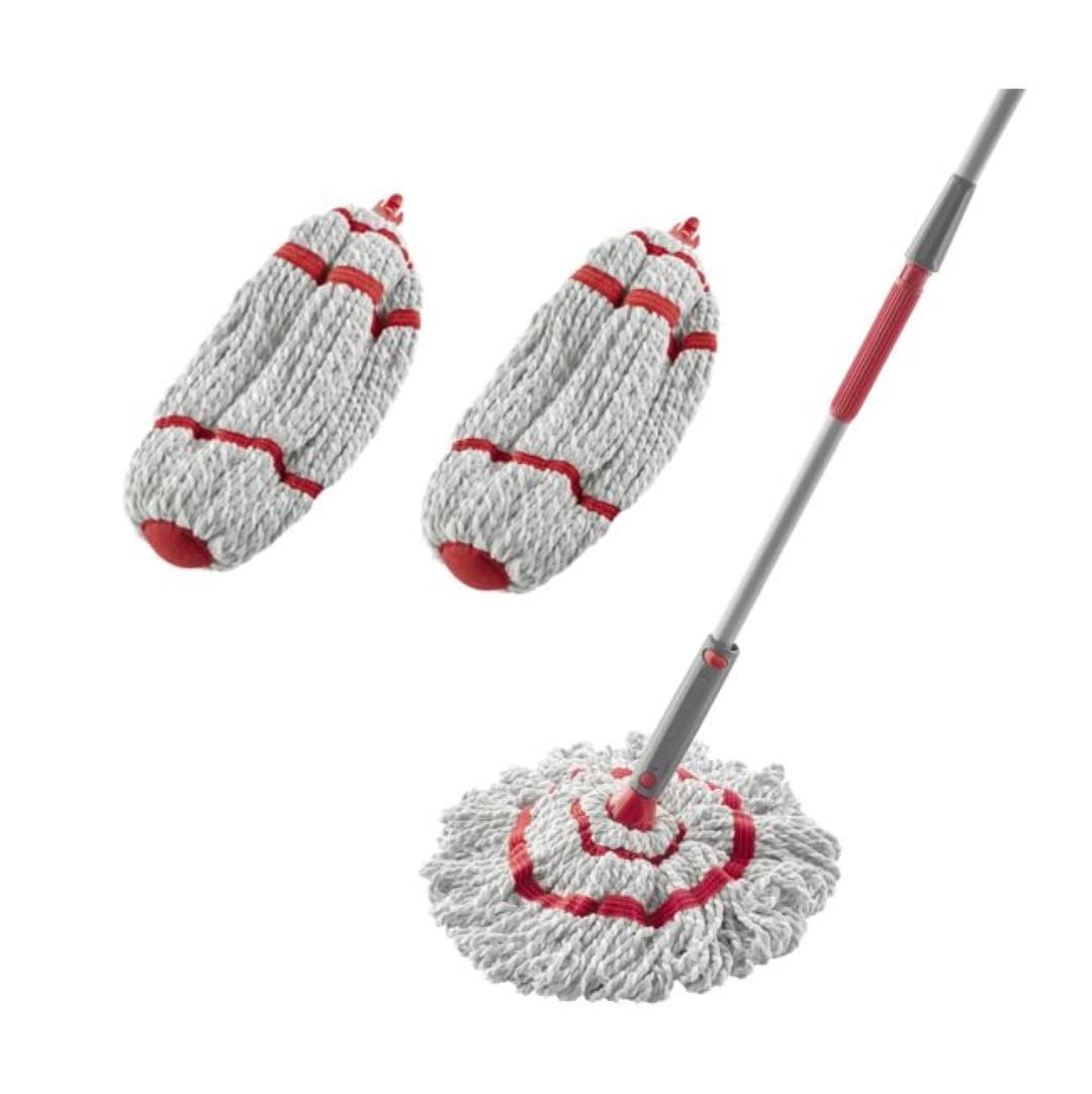 Rubbermaid Microfiber Twist Mop Kit with 2 Refills Kit Machine Washable Built-in Wringer Lightweight Safe for All Floor Types Deep Cleaning for Home/Bathroom/Garage/Office - Image 2