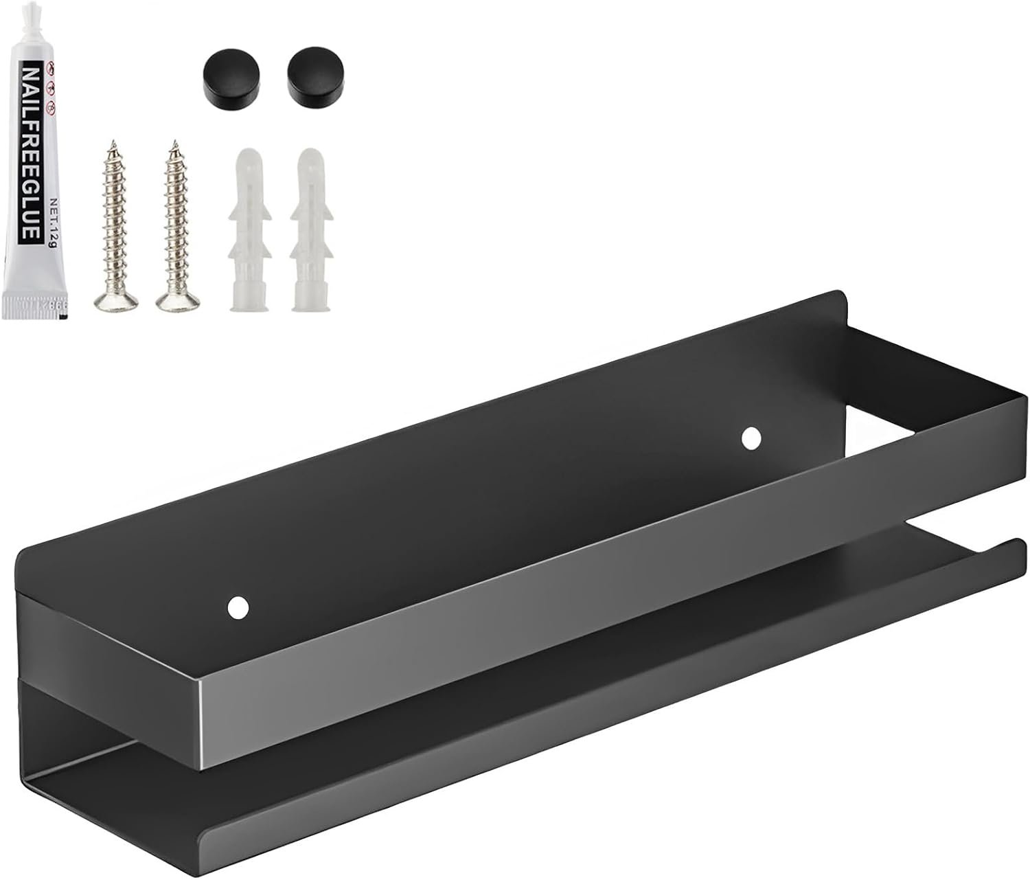 15.7inches Stainless Steel Wall Mounted Floating Shelves for Kitchen,Bathroom,Living Room Storage Shelf,Rust Protection, Easy to Clean - Image 2