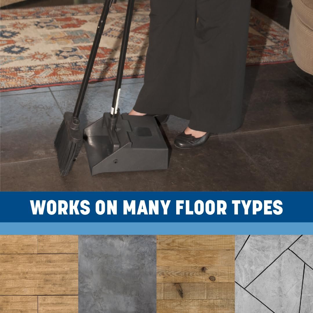 SPARTA Duo-Pan Upright Dust Pan and Broom Set, Essential Cleaning Tools for Home and Commercial Use, 36" Handle, 1 Count, Black - Image 3