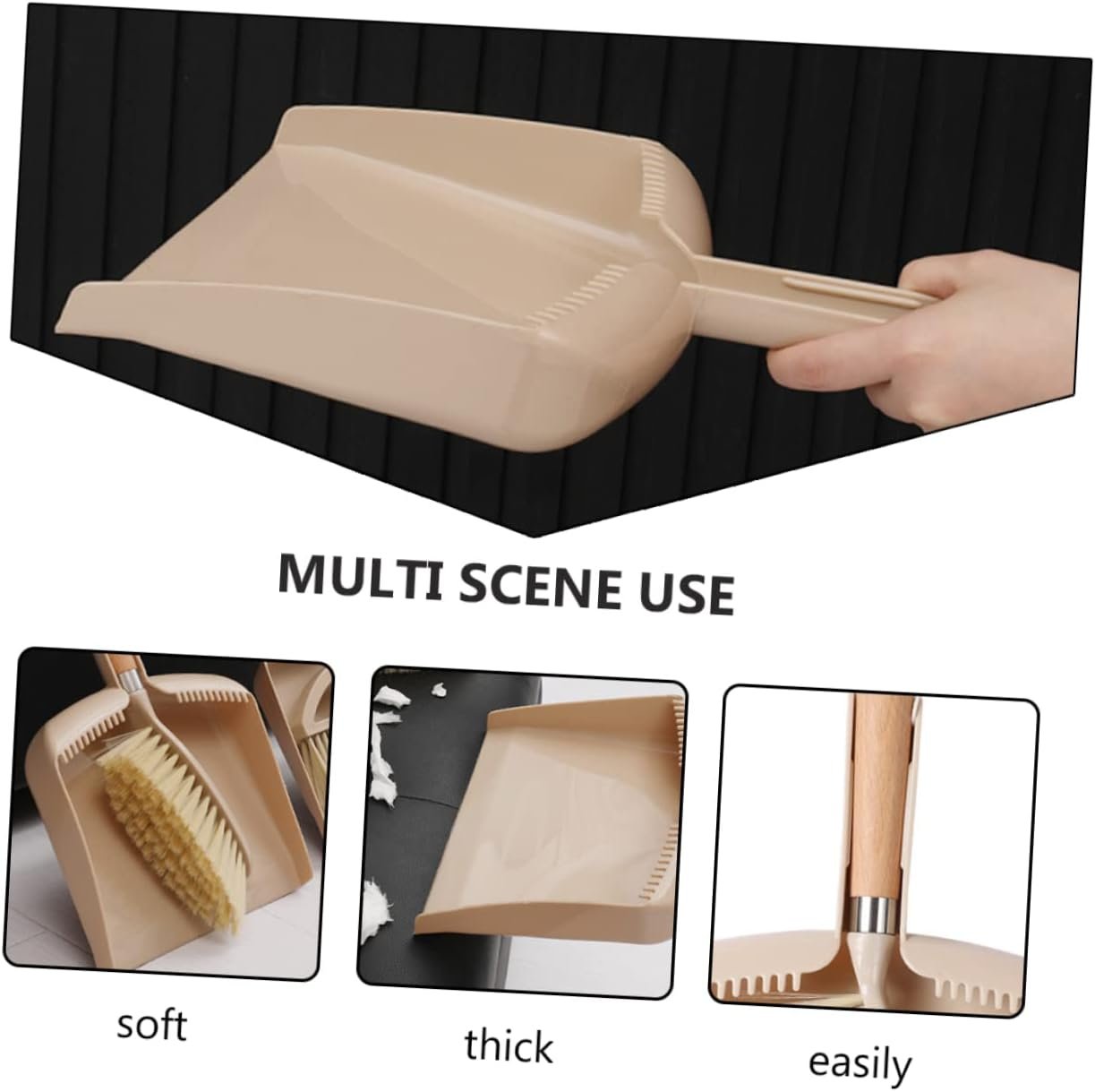 1set Mini Broom and Dustpan for Household Cleaning Compact Beige for Quick Cleanup Home Office Kitchen and Desktop Areas - Image 7