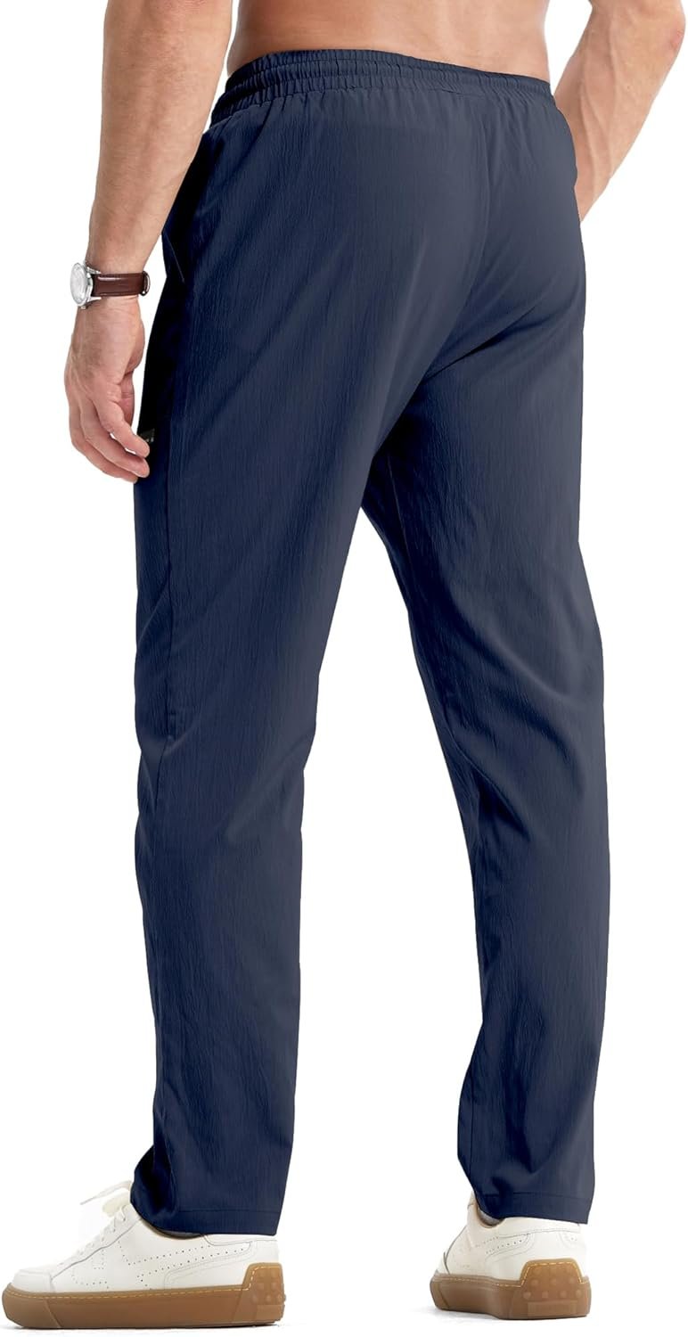 JMIERR Mens Casual Lightweight Pants Stretch Elastic Waist Drawstring Jogging Sweatpants Pants - Image 4