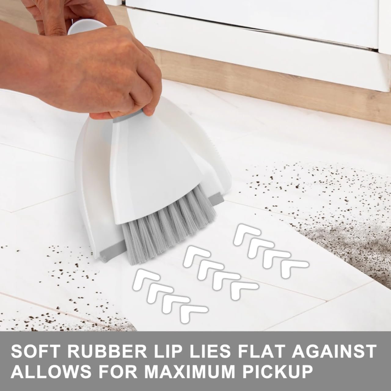 Small Dust Pan and Brush Broom - Dust Pan and Brush Set, Small Dustpan and Brush Set, Hand Broom and Dustpan Set, Dustpan with Brush, Dustpan and Brush Set is Daily Clean Tool for Family. (Gray 3 Set) - Image 4