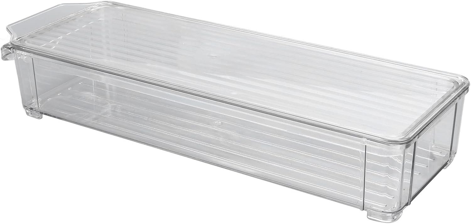 Prep Containers with Lids, Clear Food Storage Box Stackable Kitchen Storage Bins Clear Stackable Storage Bins with Lids for Home (Narrow and short (with cover)) - Image 2