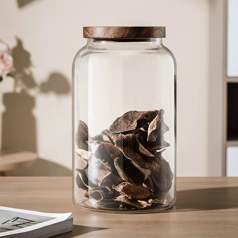 Large Glass Jars with Airtight Wooden Lid, Food Storage Glass Canister, Clear Cereal Storage Container for Flour, Sugar, Coffee Beans, Snack (94 FL OZ (2800ml)) - Image 9