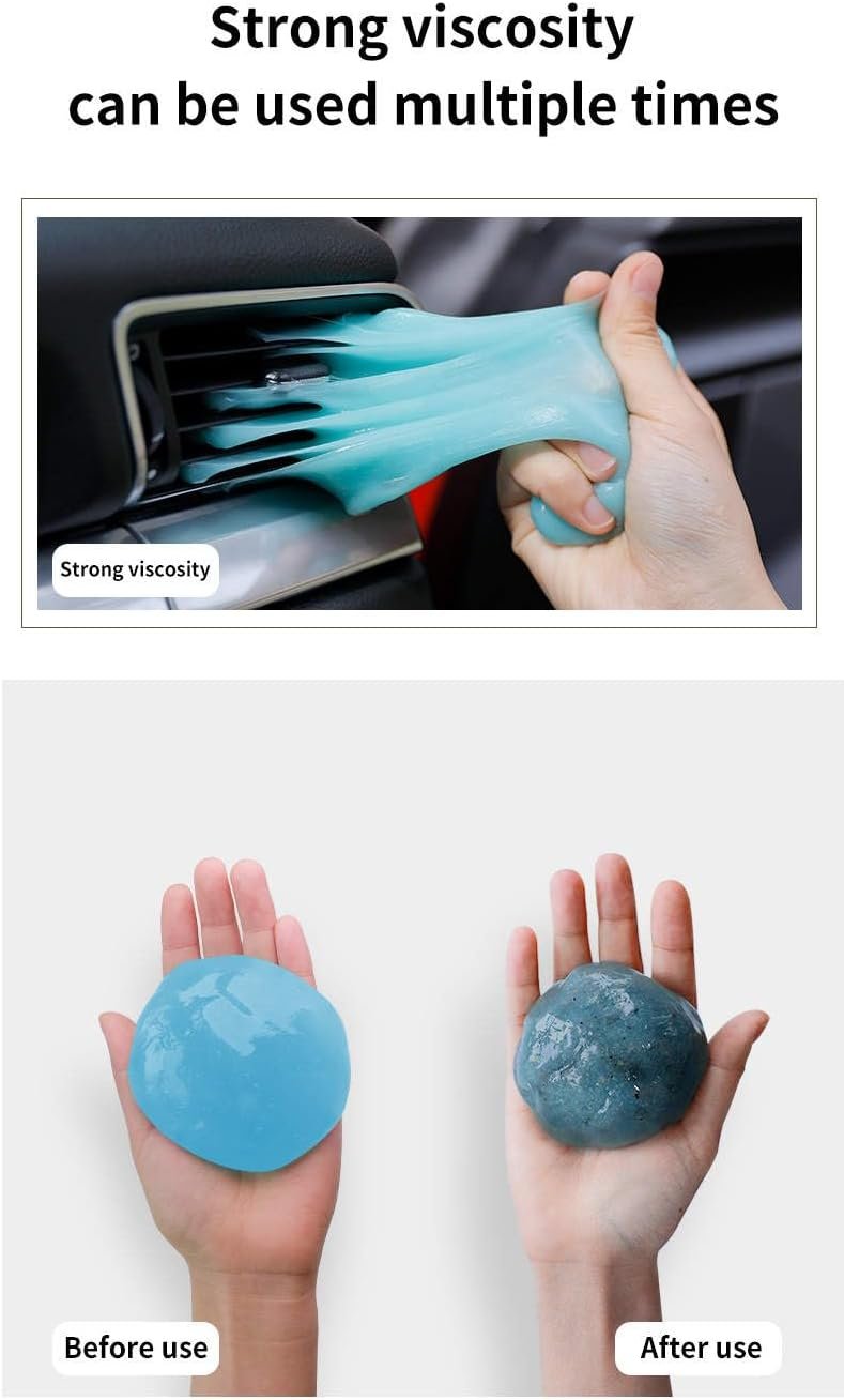 Car Cleaning Gel Kit Universal Detailing Automotive Dust Car Crevice Cleaner Auto Air Vent Interior Detail Removal Putty Cleaning Keyboard Cleaner for Car Vents, PC, Laptops, Cameras - Image 2