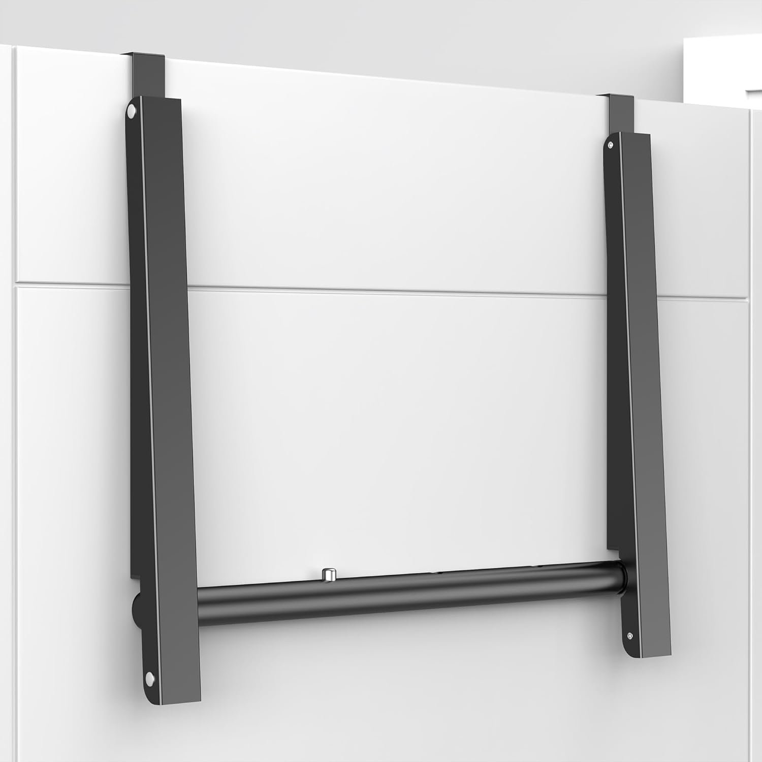 Over The Door Drying Racks for Laundry, Expandable Foldaway Clothes Rail, Suitable for Doors in Bedrooms, Dorms, and Bathrooms, 2 Racks and a Rod, Black - Image 6