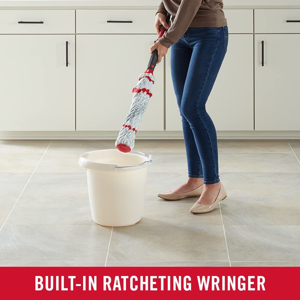 Rubbermaid Microfiber Twist Mop Kit with 2 Refills Kit Machine Washable Built-in Wringer Lightweight Safe for All Floor Types Deep Cleaning for Home/Bathroom/Garage/Office - Image 10