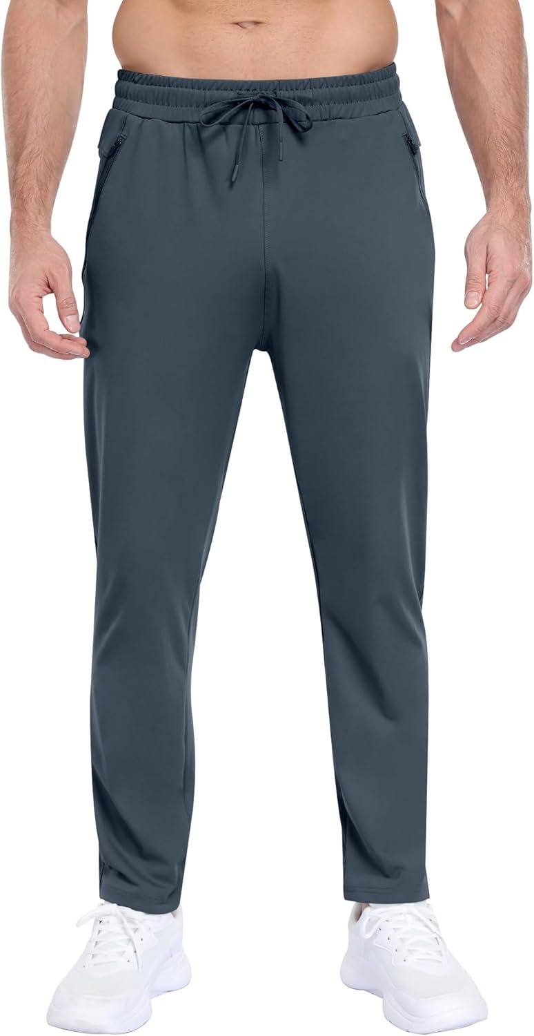 2 Pack Mens Fleece Lined Pants with Zipper Pockets,Winter Athletic Workout Warm Running Joggers Sweatpants for Men - Image 4