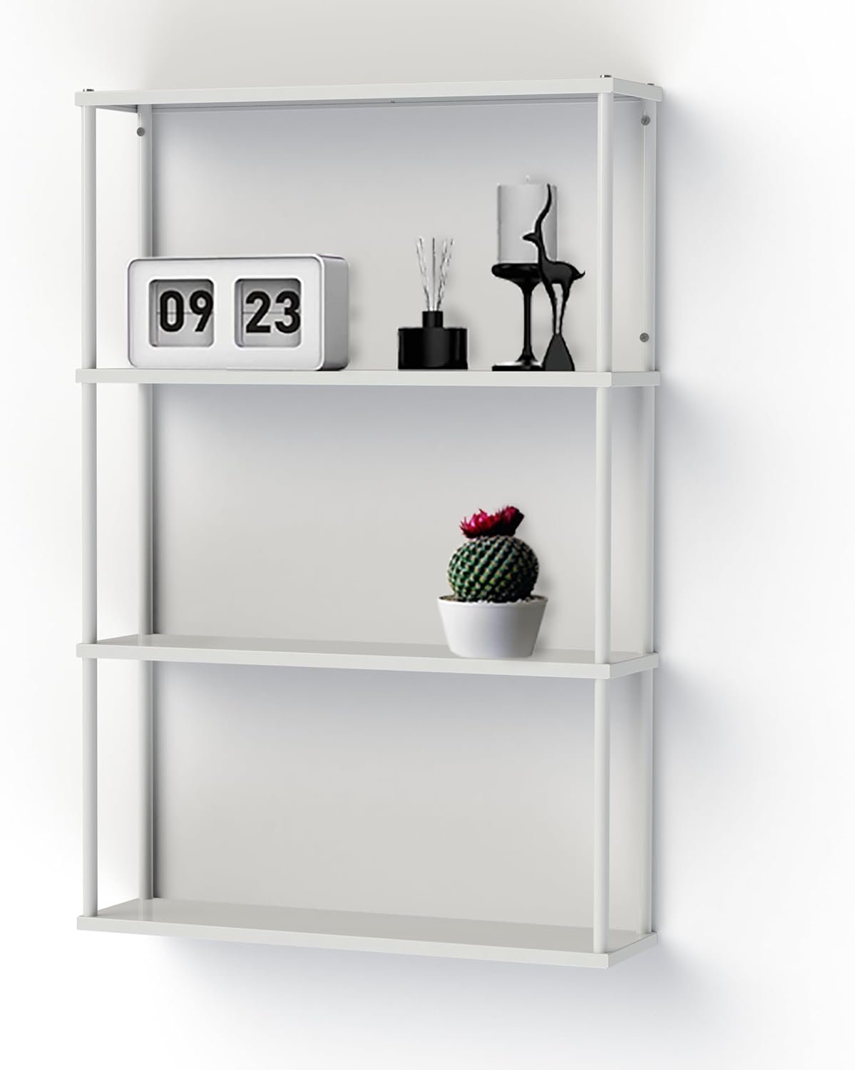 Mango Steam Wall-Mounted Steel Shelving Unit for Kitchen, Storage or Display Use - White - (36" H X 24" W X 6" D) - Image 2