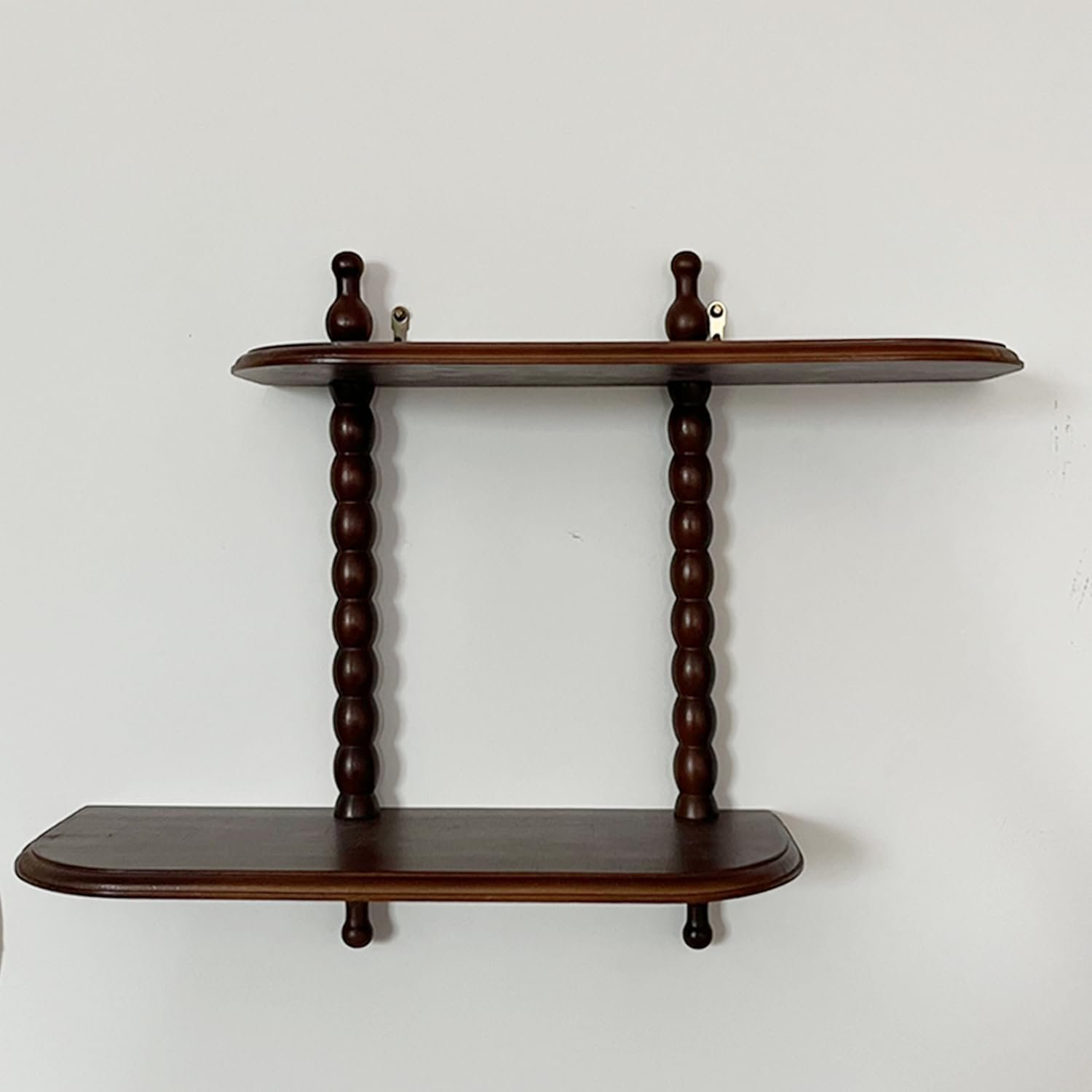 FRIADE 2-Tier Wall Mounted Floating Shelf with Two Roman Column,Decorative Display Shelf for Entrance,Bathroom, Bedroom, Living Room, Kitchen,Office (Dark Brown) - Image 4