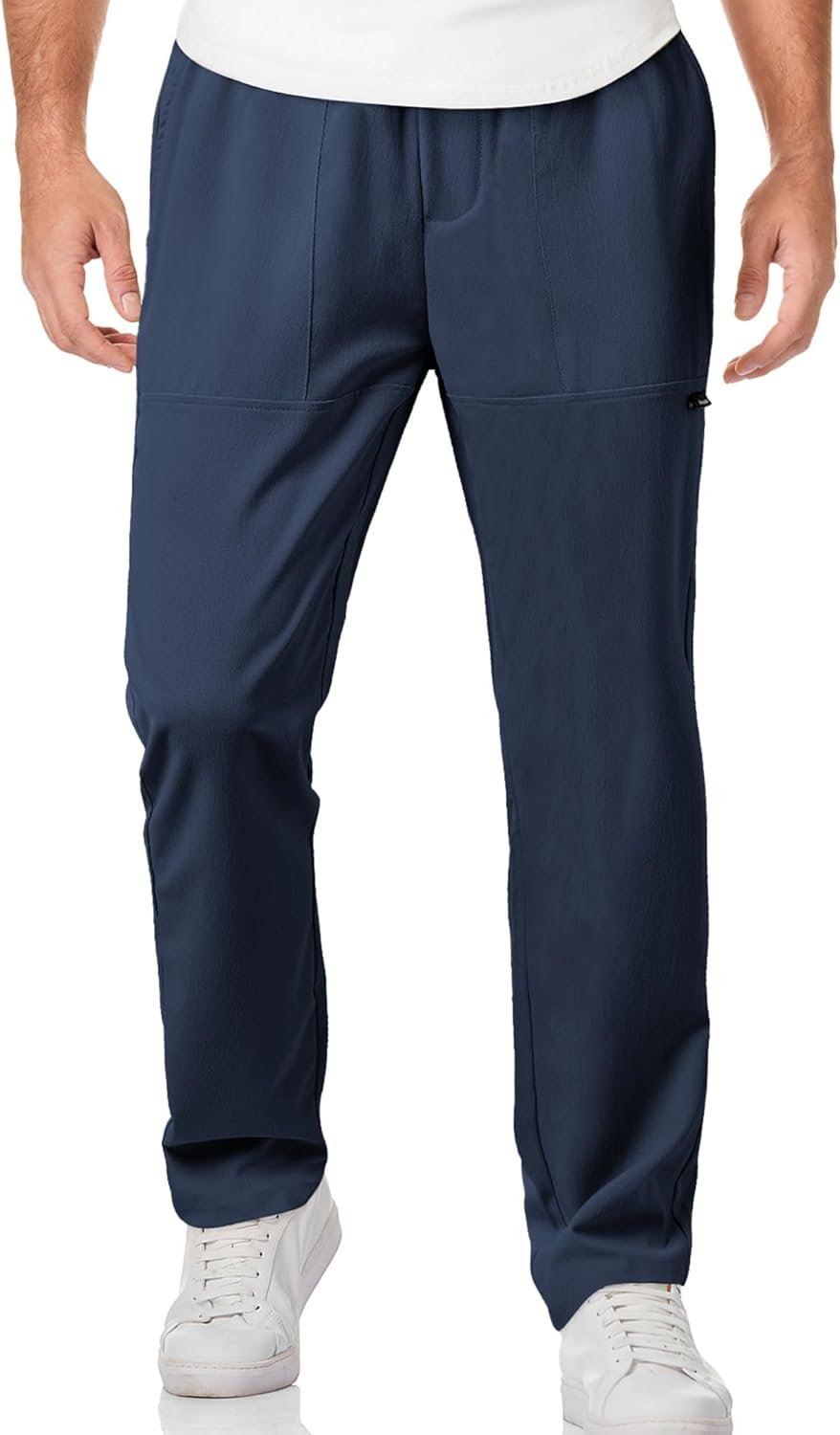 JMIERR Mens Casual Lightweight Pants Stretch Elastic Waist Drawstring Jogging Sweatpants Pants - Image 2