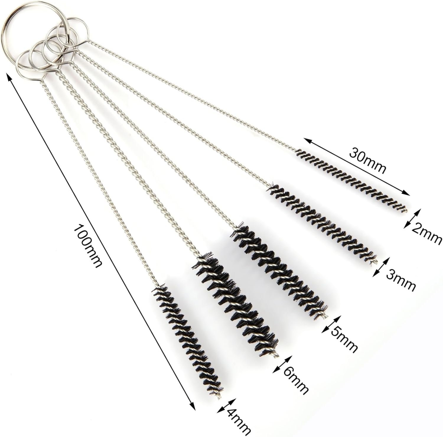 Mudder Set of 3 Carburetor Cleaning Kit Carburetor Carbon Dirt Jet Remove Cleaner Torch Tip Cleaner Tool Cleaning Wire Needles and Nylon Brushes for Motorcycle Moped Welder Carb Spray Gun - Image 4