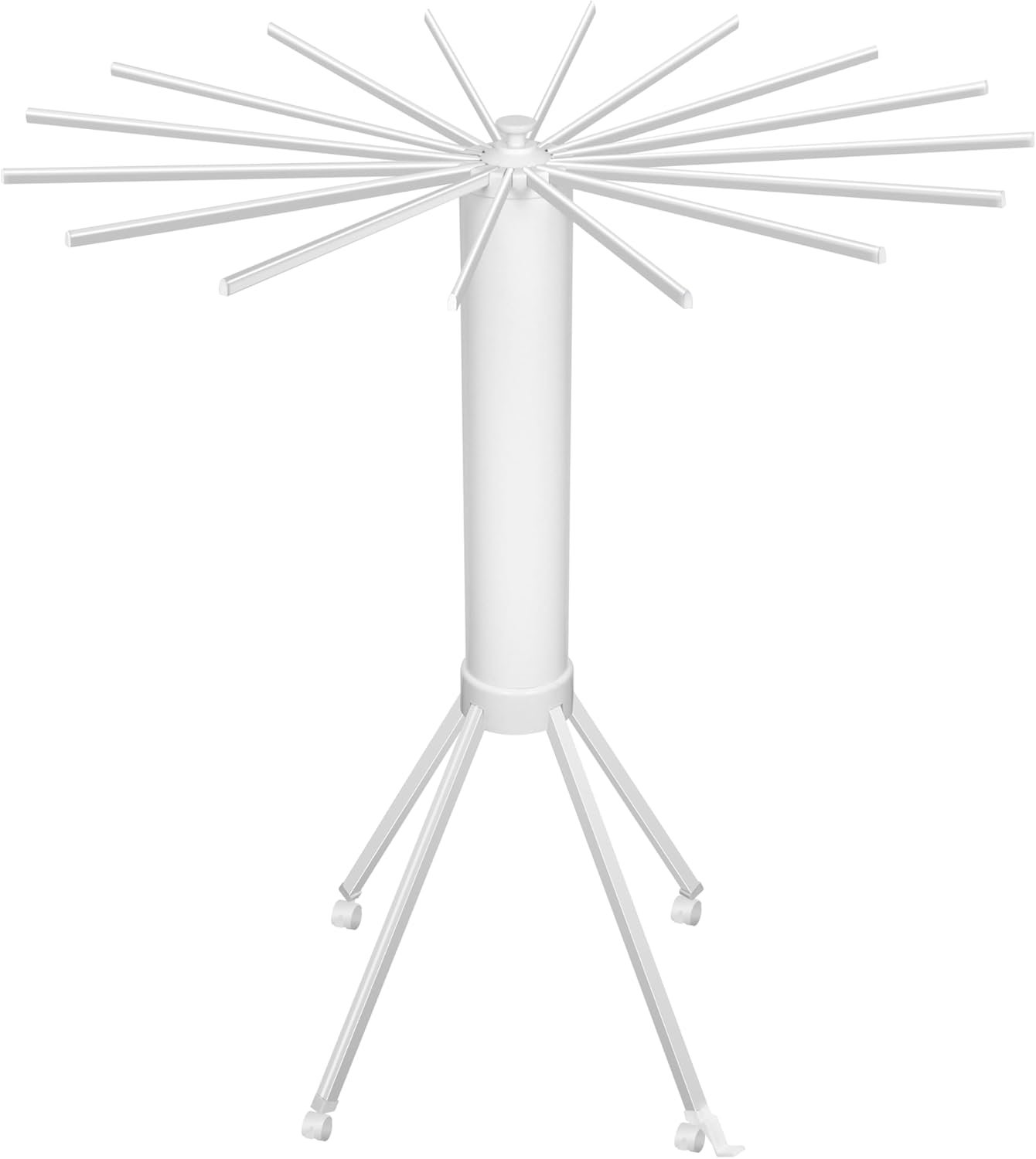 Tripod Modern Clothes Drying Rack, 16 Rods Foldable Drying Rack Clothing for Laundry, 4 Leg with Wheels Collapsible Portable Dryers for Indoor &Outdoor, White & Sliver - Image 2