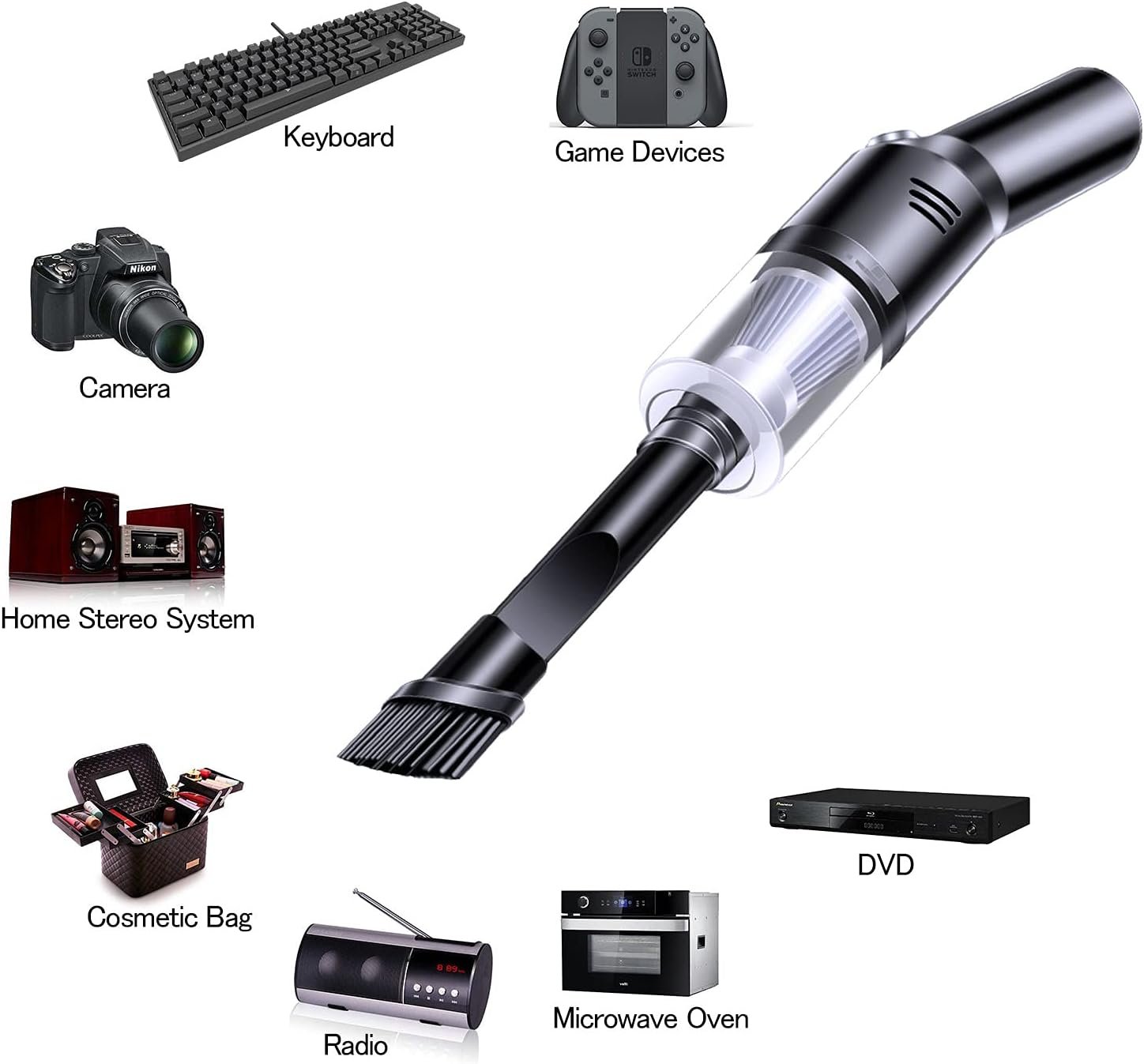 Portable Mini Car Vacuum Cleaner, High Power Cordless(400g) Handheld Rechargeable Vacuum Cleaner for Desk V06 - Image 9