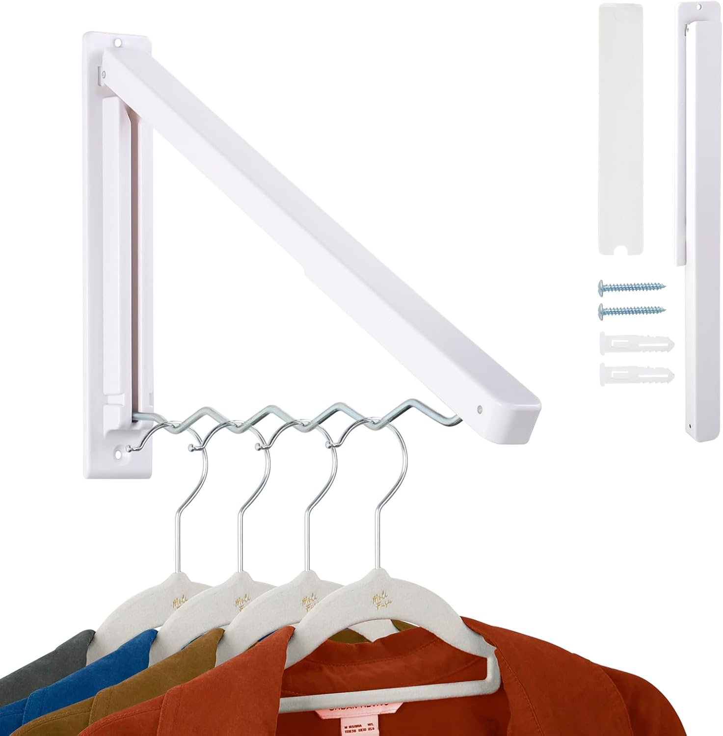 Foldable Clothes Drying RAK - Collapsible Laundry Racks for Drying Clothes with Hangers - Portable Clothes RCK Drying - Space-Saving Laundry Drying Rac Wall Drying Rack - Image 4