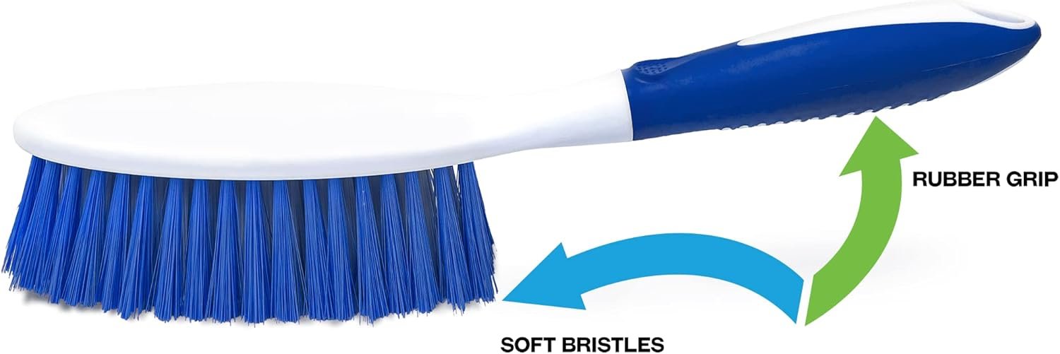 CleanAide Lightweight Compact Snap-On Dust Pan and Broom Kit for Quick Indoor Sweeping, Durable Bristles, Ergonomic Handle, Blue and White, Ideal for Home, Office, and Small Spaces, 2-Piece Set - Image 5