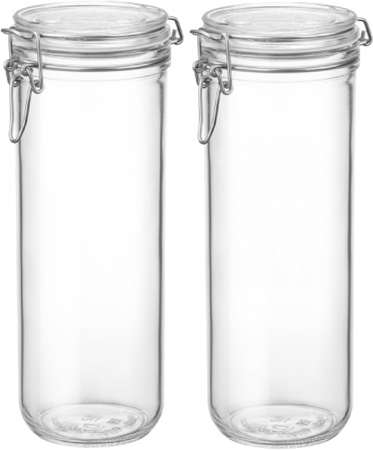 Bormioli Rocco Fido Cylinder 46 oz Airtight Jar (Set of 2) - BPA-Free Glass Ingredient Container - Ideal for Canning, Fermentation, Pantry Organization, Kitchen Storage - Dishwasher & Food Safe - Image 2