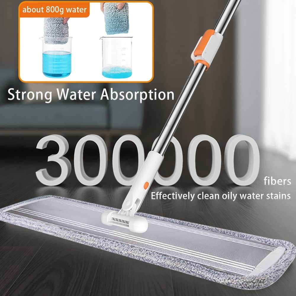 Microfiber Flat Mop 32 in Large Mops for Floor Cleaning Commercial Dust Dry Wet Mops on Hardwood Floors with 4 Washable Pads Aluminium Telescopic Long Handle Floor Cleaning Tools - Image 4