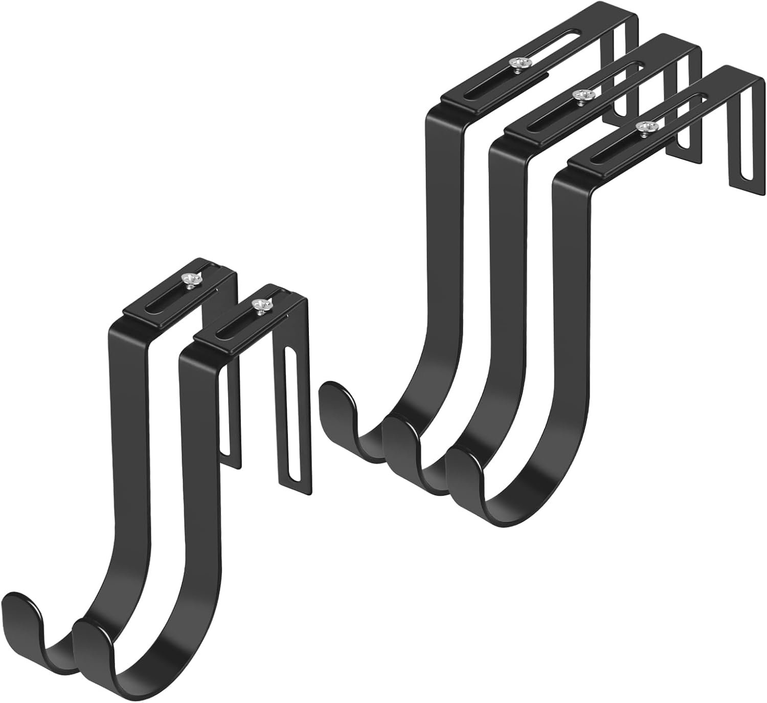 Adjustable Over The Door Hooks, Premium Metal Hooks for Hanging, Heavy Duty Door Coat Hangers and Towel Door Hangers, Cubicle Hook fits 1 3/8" to 3 1/2" Longer Panels for Wreath,Black,5 Pcs - Image 2