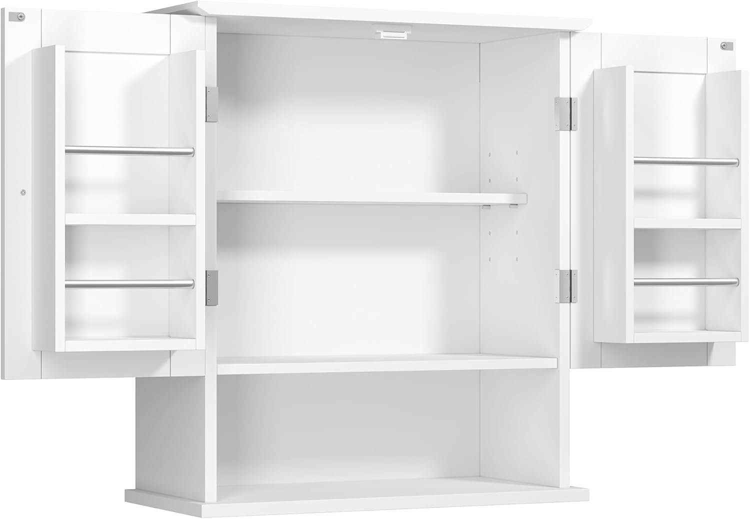 ChooChoo Kitchen Cabinet Wall Mounted, Laundry Room Cabinet with Door Shelves, Bathroom Wall Cabinet with Adjustable Shelf, Medicine Cabinet for Bathroom, Kitchen, Laundry Room, White - Image 10