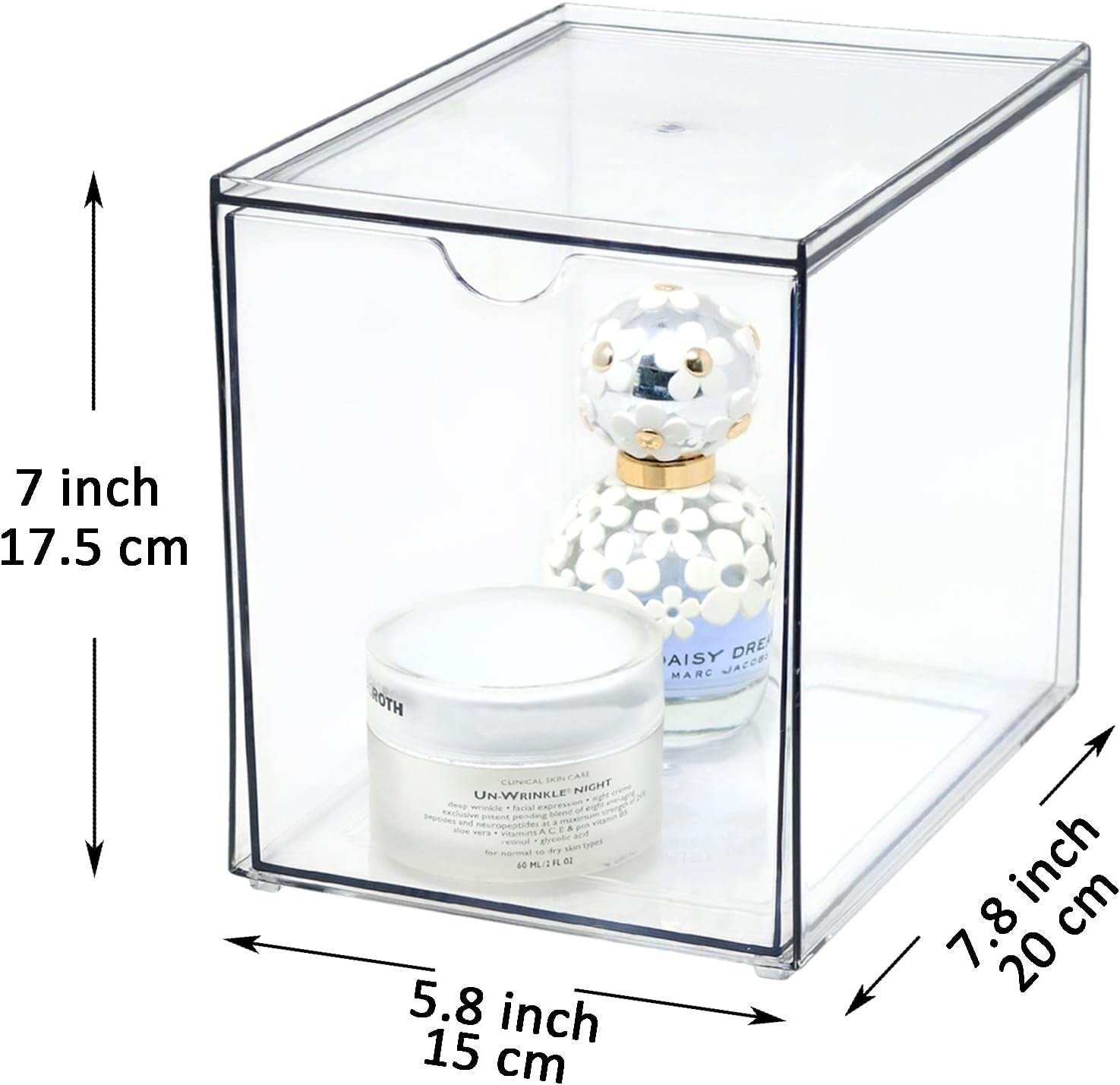 Youngever 2 Pack Large Stackable Organizer Drawers, Stackable Makeup Organizer, Stackable Makeup Storage, Clear Cosmetic Organizers, Makeup Organizer Drawers (6" x 8" x 7") - Image 4